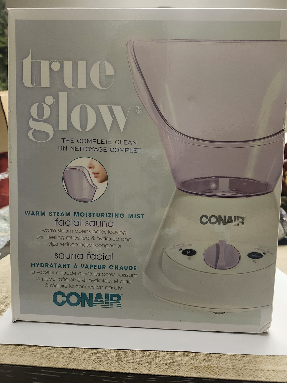 Conair True Glow Facial Sauna with Light Purple Steamer Bowl